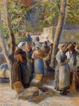  Market Painting - the market in gisors 1887 Camille Pissarro